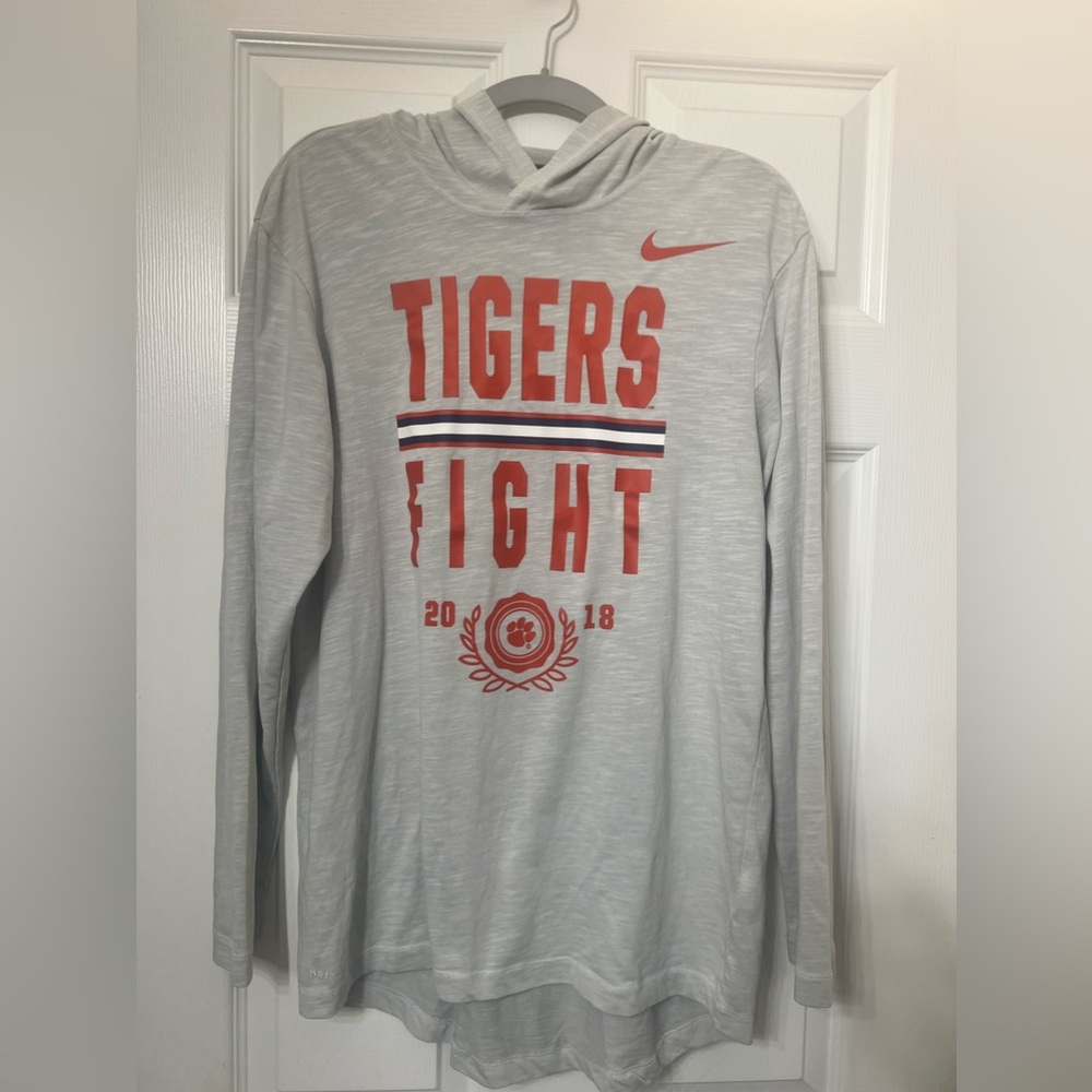 Nike Dri-Fit Clemson Tigers Long Sleeve T-shirt with Hood, Size Small, EUC